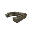 Upholstered Large Arms Sectional With Recliner Seats