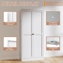 Kitchen Pantry Cabinet Adjustable Storage With 4 Shelves, Heavy Duty Freestanding Pantry Organizer - White