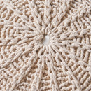 Bordeaux - Knitted Round Pouf Ottoman And Floor Cushion by Unique Piece Furniture
