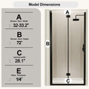 Semi Frameless Bifold Pivot Shower Door, Reversible Installation by HouseOfZazla