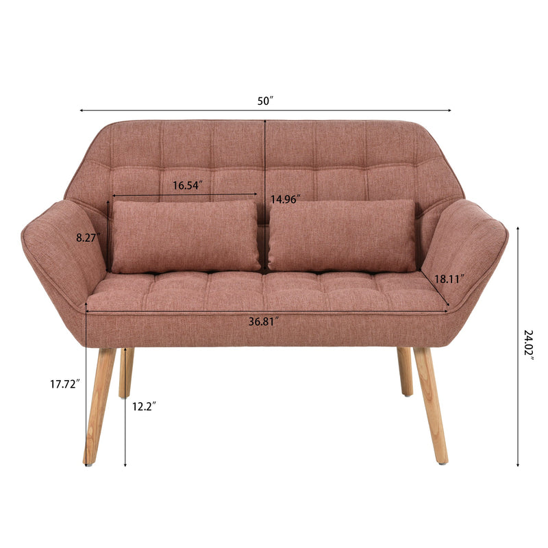 50" width Loveseat sofa - Ergonomic with pillow