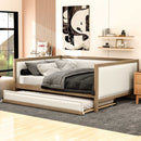 Full Size Daybed With Trundle And Nailhead Decoration - Wood by HouseOfZazla