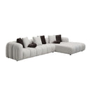 Manilla Sectional Sofa With 8 Pillows - Ivory White by HouseOfZazla