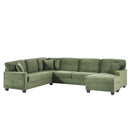 Upholstered U-Shaped Sectional Sofa With Movable Ottoman And Side Storage Pockets by HouseOfZazla