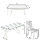 5-Piece 62x35.2inch Extendable Rubber Wood Dining Table Set with X-shape Legs,Console Table with Two 8.8Inch-Wide Flip Lids and Upholstered Dining Chairs, Beige