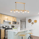 Crystal Chandelier For Dining Room, 8 Light Kitchen Chandelier Light Fixture Modern Metal Industrial Chandeliers For Farmhouse Entryway Living Room (8*G9 Bulbs Included) - Matte Gold by HouseOfZazla