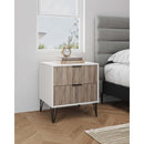 Dumbo - Fluted Nightstand With 2 Drawers - Gray / White by HouseOfZazla