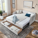 Daybed With Trundle And Storage Drawers, Flat Arms With Pocket by HouseOfZazla