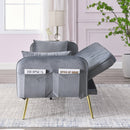 72.5" Convertible Sofa Bed, Adjustable Velvet Sofa Bed - Velvet Folding Lounge Recliner - Reversible Daybed - Ideal for Bedroom with Two Pillows and Center Legs