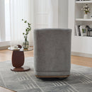 Wide Modern Cushioned Armless Metal Base 360° Swivel Chair With Pillow