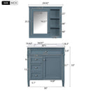 Bathroom Vanity With Medicine Cabinet, Royal Mirror Cabinet, Modern Bathroom Storage Cabinet With 2 Soft Closing Doors And 4 Drawers by Unique Piece Furniture