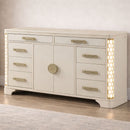 Jasmine - 8 Drawer Dresser With Side LED Lightning - Beige