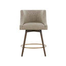 Swivel Counter Stool With Antique Bronze Detailing - Beige Multi by HouseOfZazla