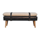 Bouclé Buffalo Hide Bench