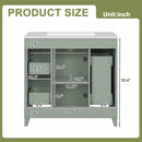 36" Green Bathroom Vanity with Ceramic Sink