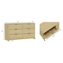 Grace - Double Dresser With 6 Drawers - Oak by HouseOfZazla