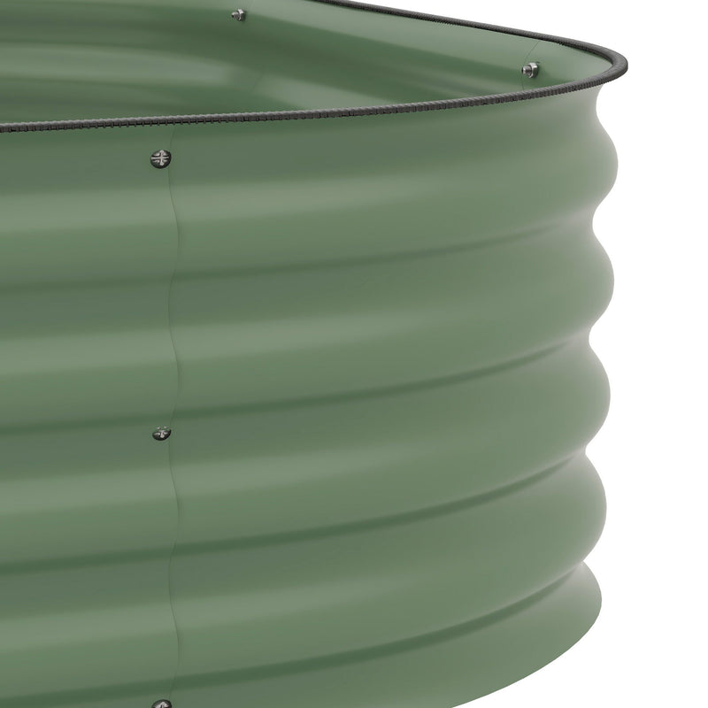 3-Tier Galvanized Steel Raised Garden Bed Kit, 62.25" x 43" x 32.25", 3 Combining Planter Boxes with Rubber Strip Edging, Open Bottom for Backyard, Garden, Patio, Green