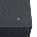 8-Pieces Outdoor Patio Furniture Sets, Garden Conversation Wicker Sofa Set, Single Sofa Combinable, Gray Cushions Black Wicker