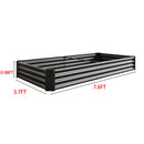 Raised Garden Bed Kit - Metal 7.6x3.7x0.98 ft Black by HouseOfZazla