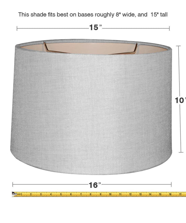 16"W x 10"H Khaki Burlap Drum Shade, photo 2 of 7