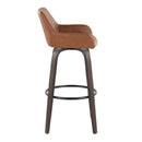 Daniella - Contemporary Fixed Height, Barstool With Swivel With Round Footrest (Set of 2) by HouseOfZazla
