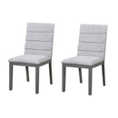 Tufted Upholstery Modern Dining Chairs (Set of 2) Sleek Comfort With Rubber Wood Frame - Gray / Oak by HouseOfZazla