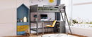 Loft Bed With Shelves With Desk by HouseOfZazla
