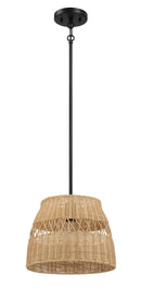 Essence - Single Lights Pendant With Shade - Black / Rattan by Unique Piece Furniture
