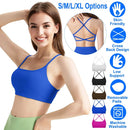 Cross Back Padded Sports Bra with Removable Pads by LJGDeals