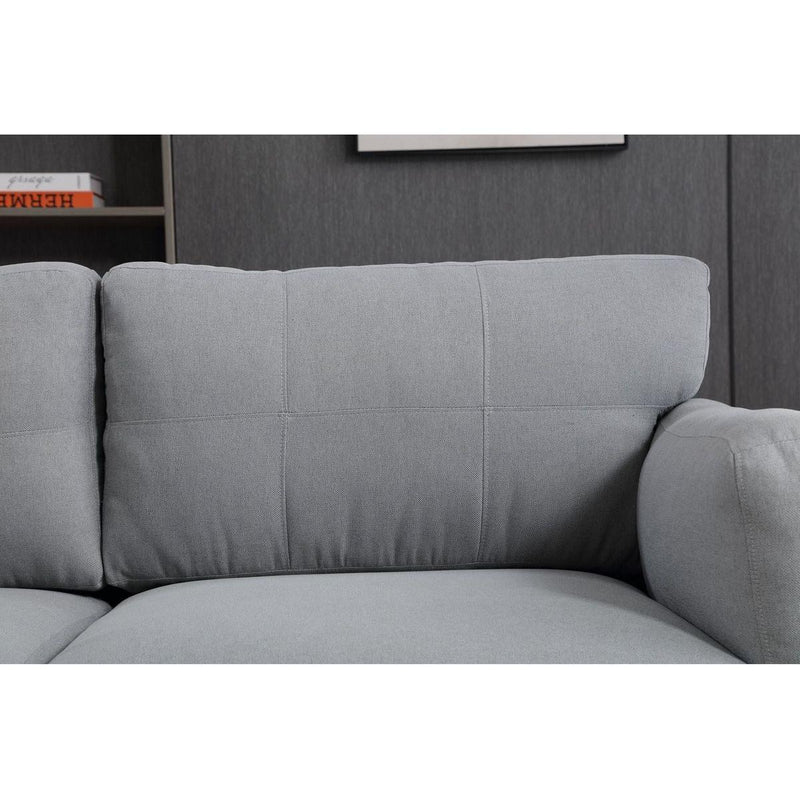 68.5" Modern Style Button Tufted Linen Upholstered Loveseat Sofa, Two Seat Sofa Couch, Living Room Sofa for Home or Office, Gray