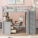 Loft Bed With Drawers, Desk, And Wardrobe by HouseOfZazla