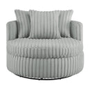 Mindy - Oversized Swivel Barrel Chair - Gray by HouseOfZazla