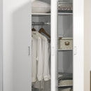 Declan - 3 - Door Wardrobe Cabinet Armoire With Storage Shelves And Hanging Rod - White by Unique Piece Furniture