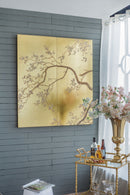 Cherry Blossom Wall Art Panels, Wall Decor For Living Room Dining Room Office Bedroom (Set of 2) - Gold by HouseOfZazla