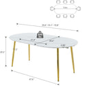 Extendable Oval Dining Table - White Marble by Unique Piece Furniture