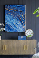 Framed Art Panels, Unique Marbled Design (Set of 2) - Blue by Unique Piece Furniture