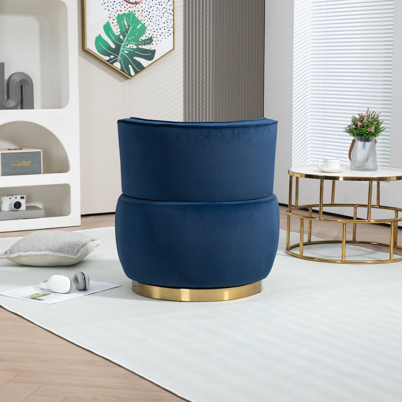 360 Degree Swivel Cuddle Barrel Accent Sofa Chairs, Round Armchairs with Wide Upholstered, Fluffy Velvet Fabric Chair for Living Room, Bedroom, Office, Waiting Rooms