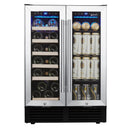 24" Wine Cooler Refrigerator - Dual Zone Built-in or Freestanding Fridge with Stainless Steel Tempered Glass Door and Temperature Memory Function