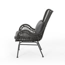 Modern Aesthetic Outdoor Rattan Accent Chair With Metal Legs by HouseOfZazla