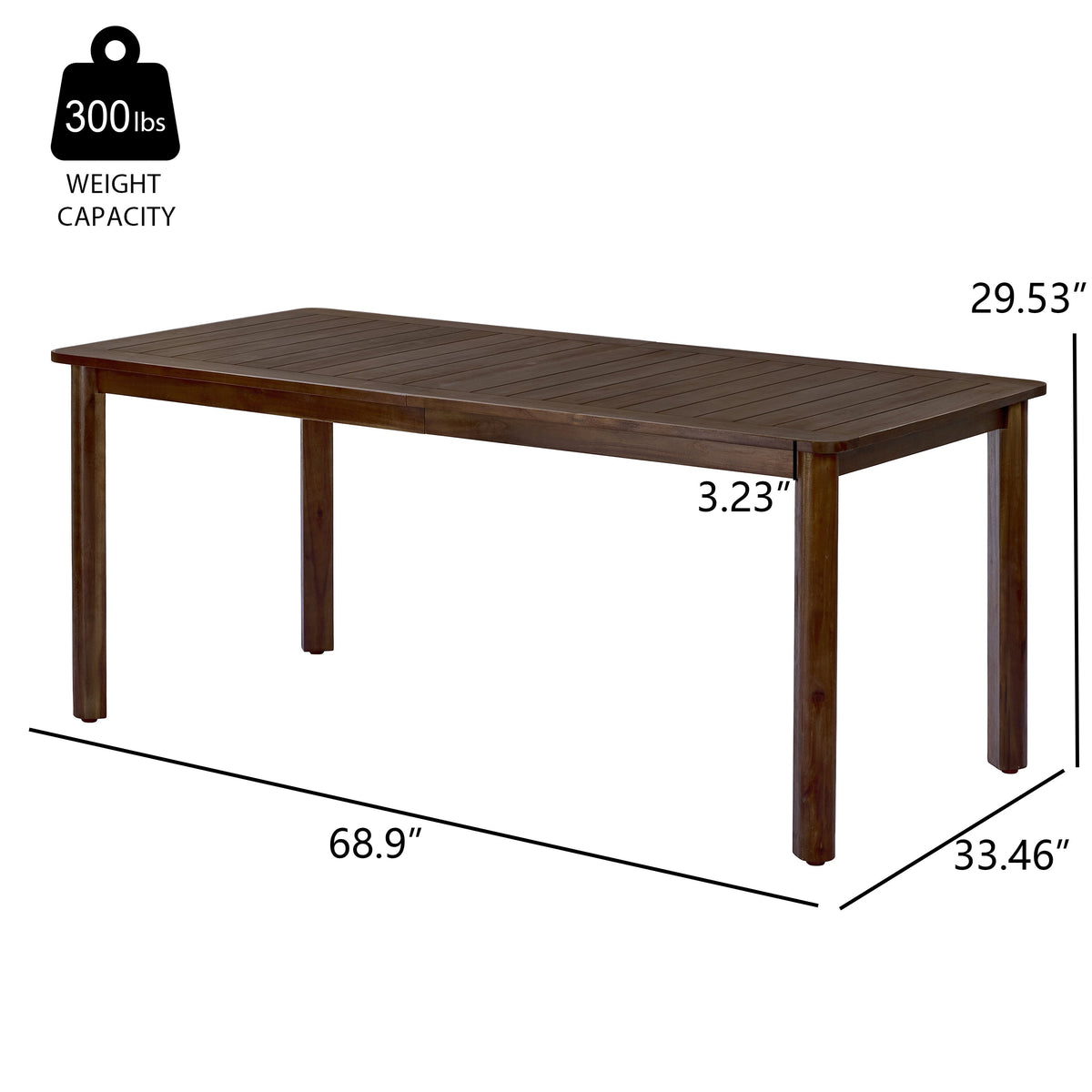 Rectangular Acacia Outdoor Dining Table, photo 4 of 10