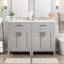 Bathroom Vanity With Ceramic Sink, Soft Close Doors, Flip Drawer, Double Layer Door Shelves by Unique Piece Furniture