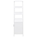 Amherst 3-shelf Radio Weave Cane Metal Accent Cabinet White