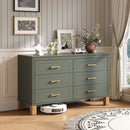 6-Drawer Double Dresser in Olive by HouseOfZazla