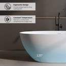 55" Solid Surface Matte Tub - Freestanding Soaking Bathtub