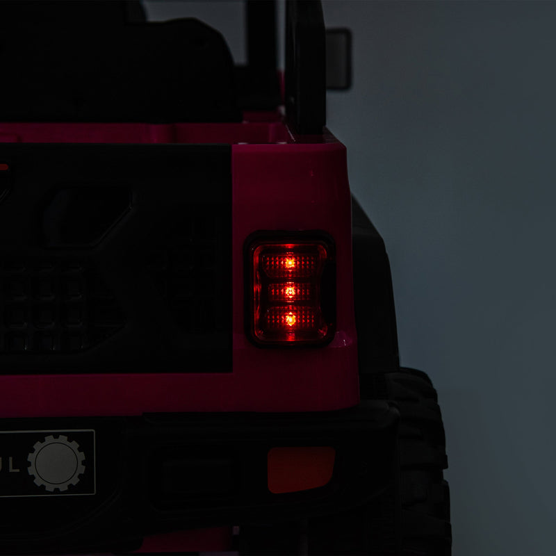 24V Ride On Large PickUp Truck car for Kids,ride On 4WD Toys with Remote Control,Parents Can Assist in Driving,Bluetooth music version,Pickup truck design with spacious storage in the rear.