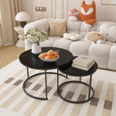 Nesting Coffee Table Set of 2 with Marble Pattern Tops