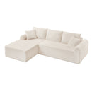 Modular Sectional With Arched Armrests, Includes 3 Back Cushions & 2 Throw Pillows by HouseOfZazla