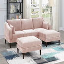 Modular L-Sectional Set With Ottomans - Pink by HouseOfZazla