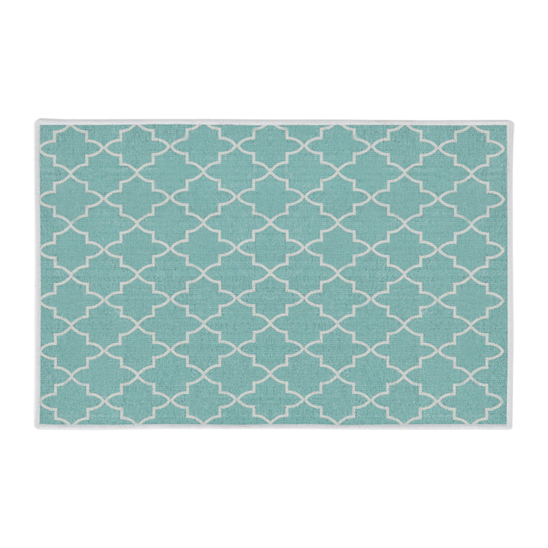 Geometric Design Multipurpose Floor Mat | 20"x31" | Turquoise