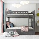 Bunk Bed With Twin Size Trundle, Guardrails by Unique Piece Furniture